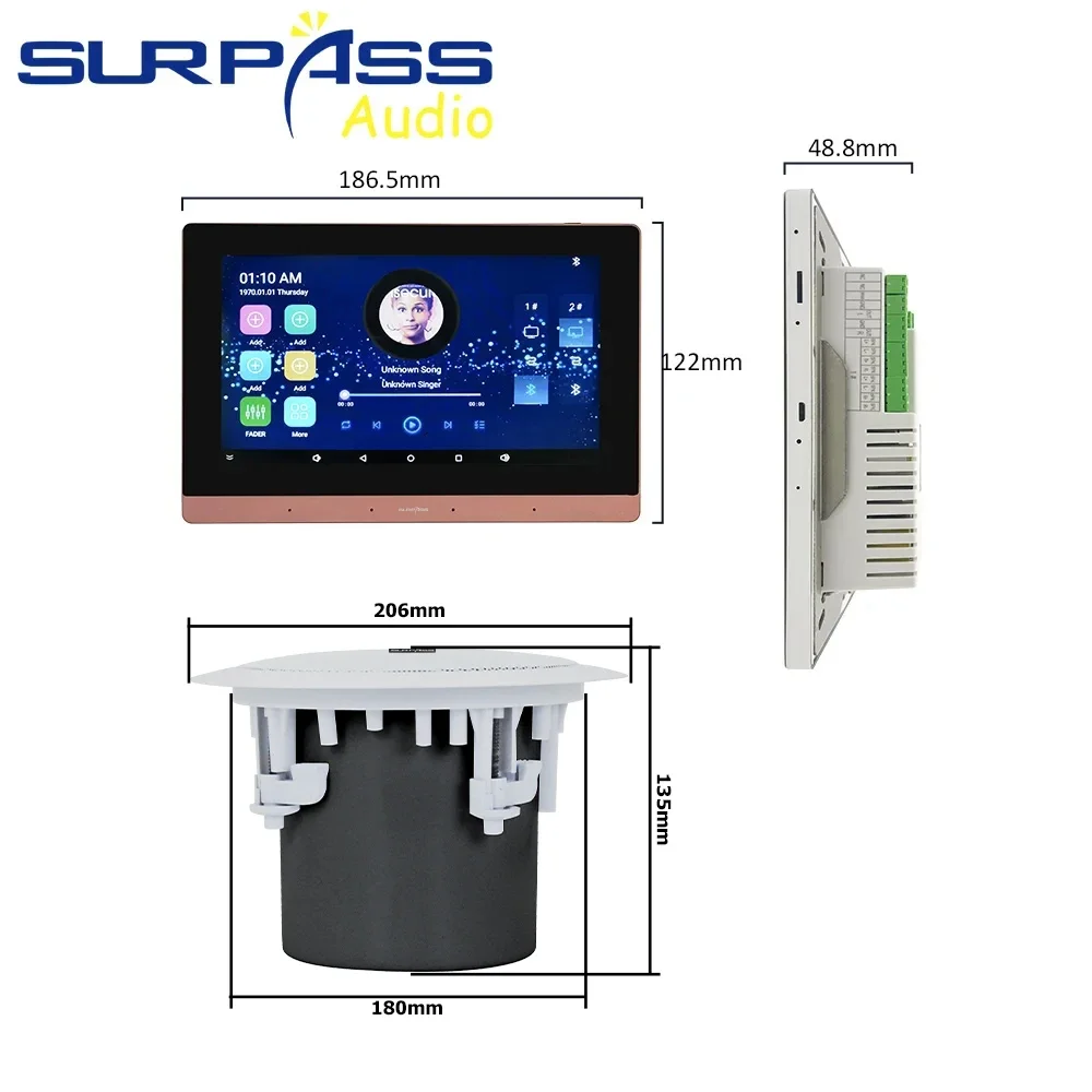 Imagem -06 - Smart Home Sistema de Áudio sem Fio Wifi Stereo na Parede Amplificador Leitor de Música Compatível com Bluetooth Alto-falante de Teto hi fi Zonas 8ohm