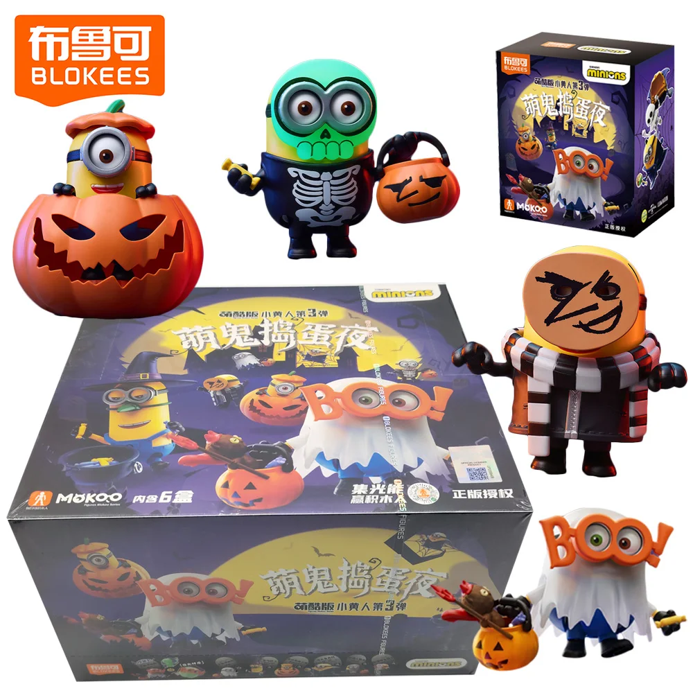 

New Genuine BLOKEES Minions Mokoo Version 3th Blind Box Assembly Toys Adorable Ornaments Model Kits Christmas Gifts for Fans