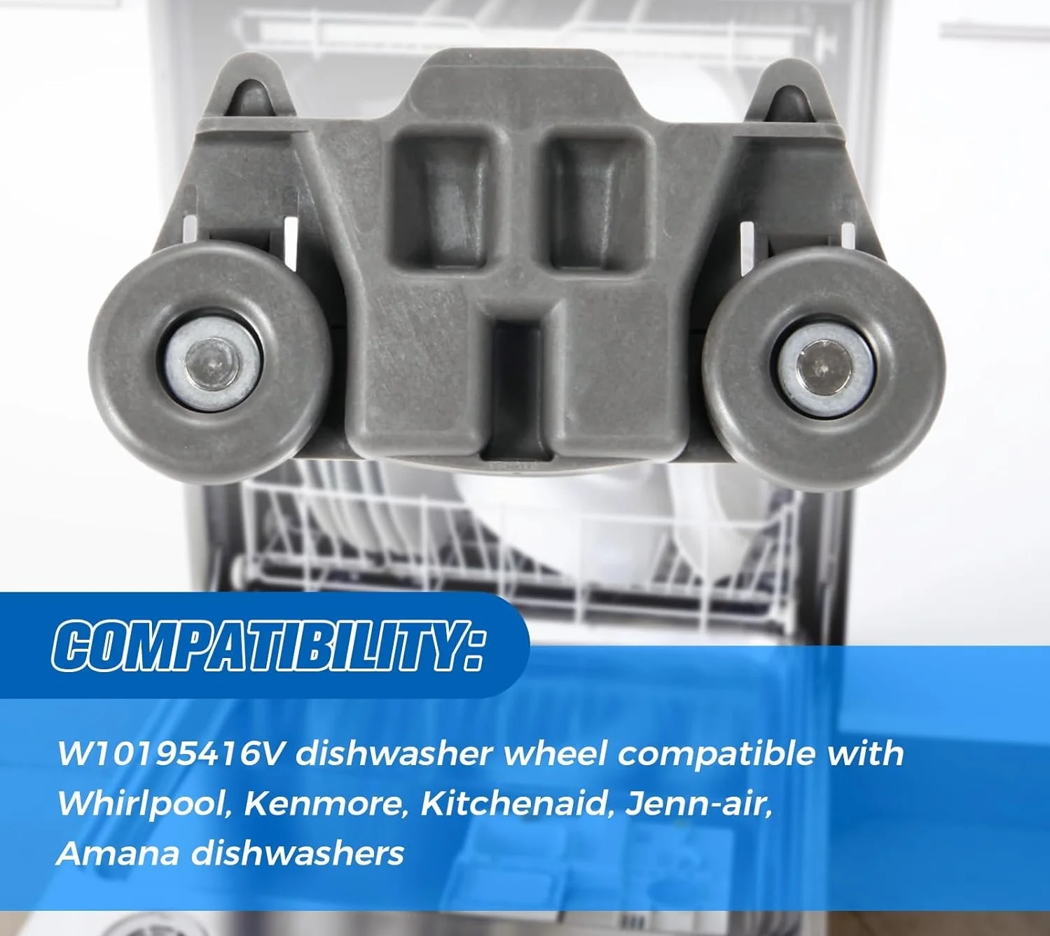 W10195416V Lower Dishwasher Wheel Dish Rack Wheel for Whirlpool Kenmore KitchenAid Maytag Replace W10195416 AP5983730 PS11722152
