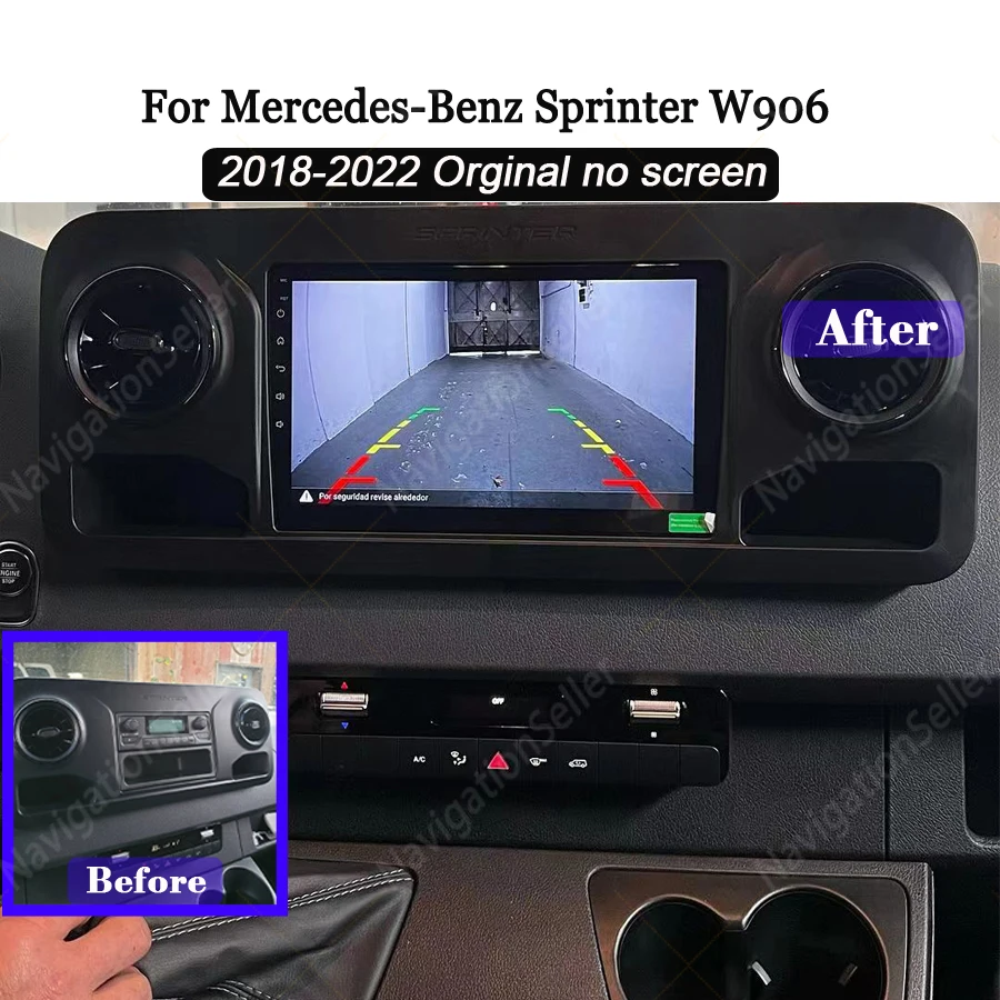 

Carplay Autoradio For Mercedes Benz Sprinter Spinway W907 2018 - 2021 Android Auto GPS Navigation Multimedia Video Player DSP