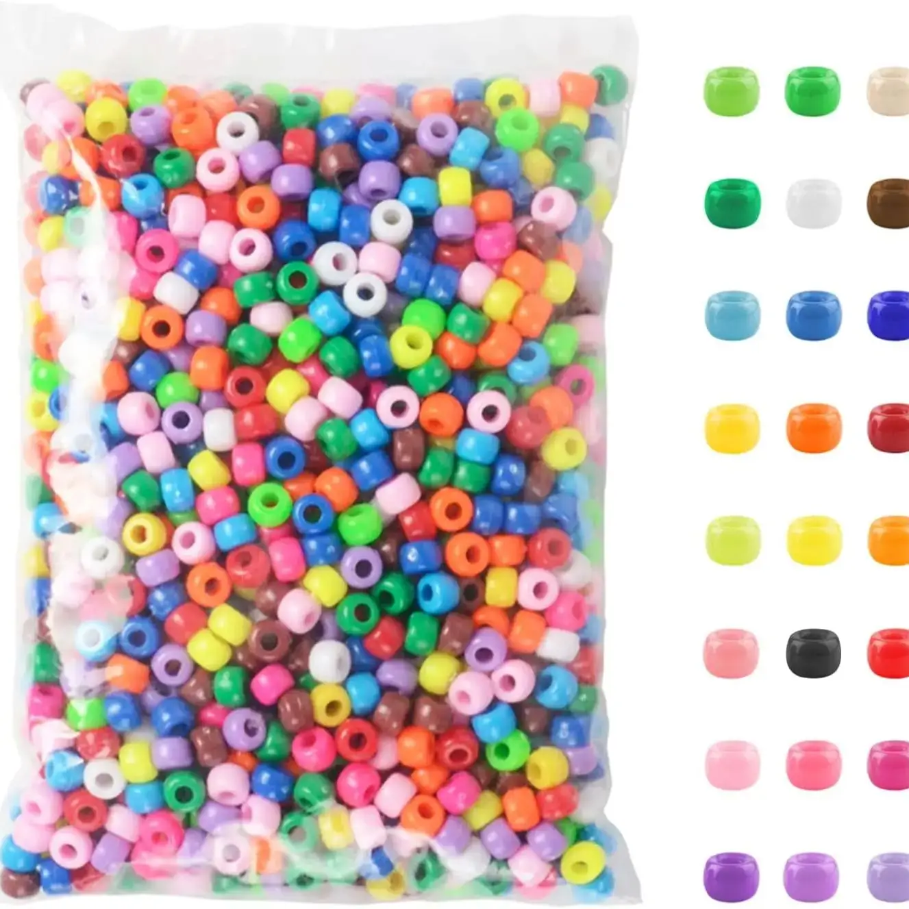 500/1000 stuks pony kralen plastic kralen voor armband maken, veelkleurige kralen voor haarvlechten, doe-het-zelf ambachten, Kandi sieraden