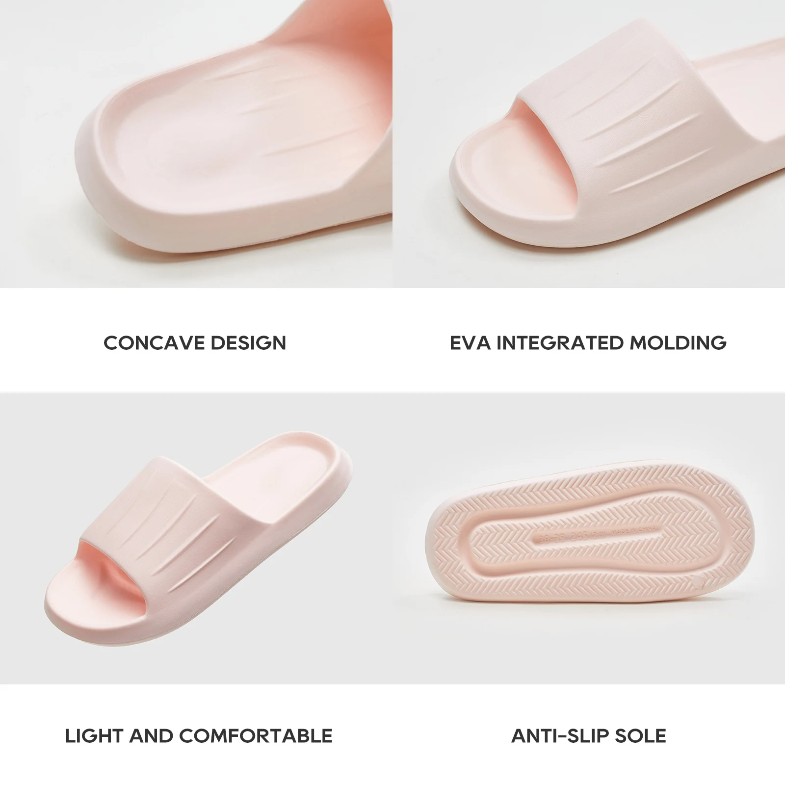 UTUNE-Anti-Slip Slippers for Women, Wear-Resistant, Unyielding, Bathroom Sandals, Flat-soled Sandals, 2021 Trend