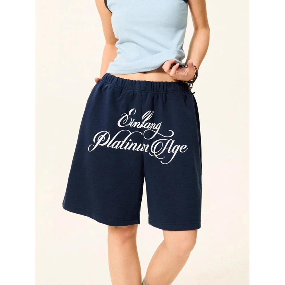 Damskie szorty z grafiką liter, casualowe, letnie, hip-hopowe, grunge, emo, do joggingu, spodnie dresowe, spodnie damskie Y2k Harajuku, luźne spodnie baggy