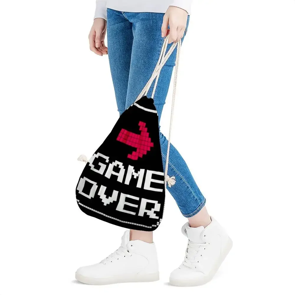 Drawstring Bag Custom You Name Logo Image Pouch Backpack Pull Rope Gym Sack Mochila Knapsack Storage Pouch