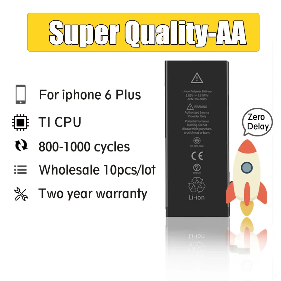 

10pcs/Lot Real Capacity 2915mAh Core Protection Board 3.82V Zero Cyclic Battery For iPhone 6Plus 6P 5.5" Repair Parts 6Plus-AA