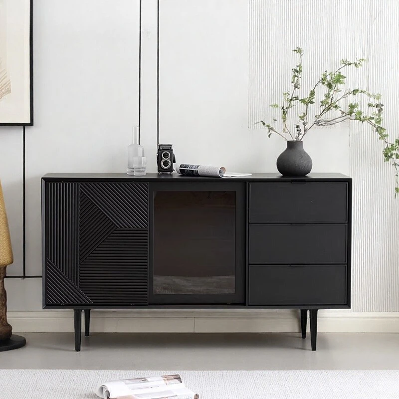 

Nordic Modern Minimalist Light Luxury Tableware Cabinet Kitchen Storage Home Black Cabinet Senple Ek Dirab Dining Room Furniture
