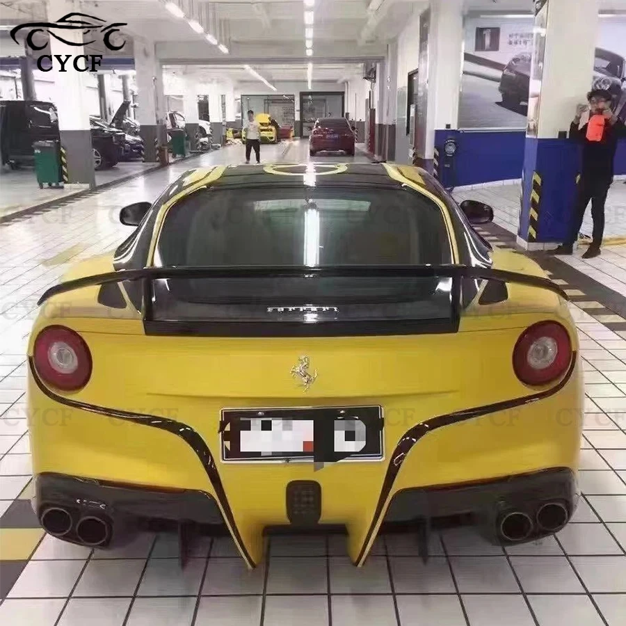 Para Ferrari F12, alerón trasero de fibra de carbono, difusor de alerón trasero, alerón trasero, accesorios para coche