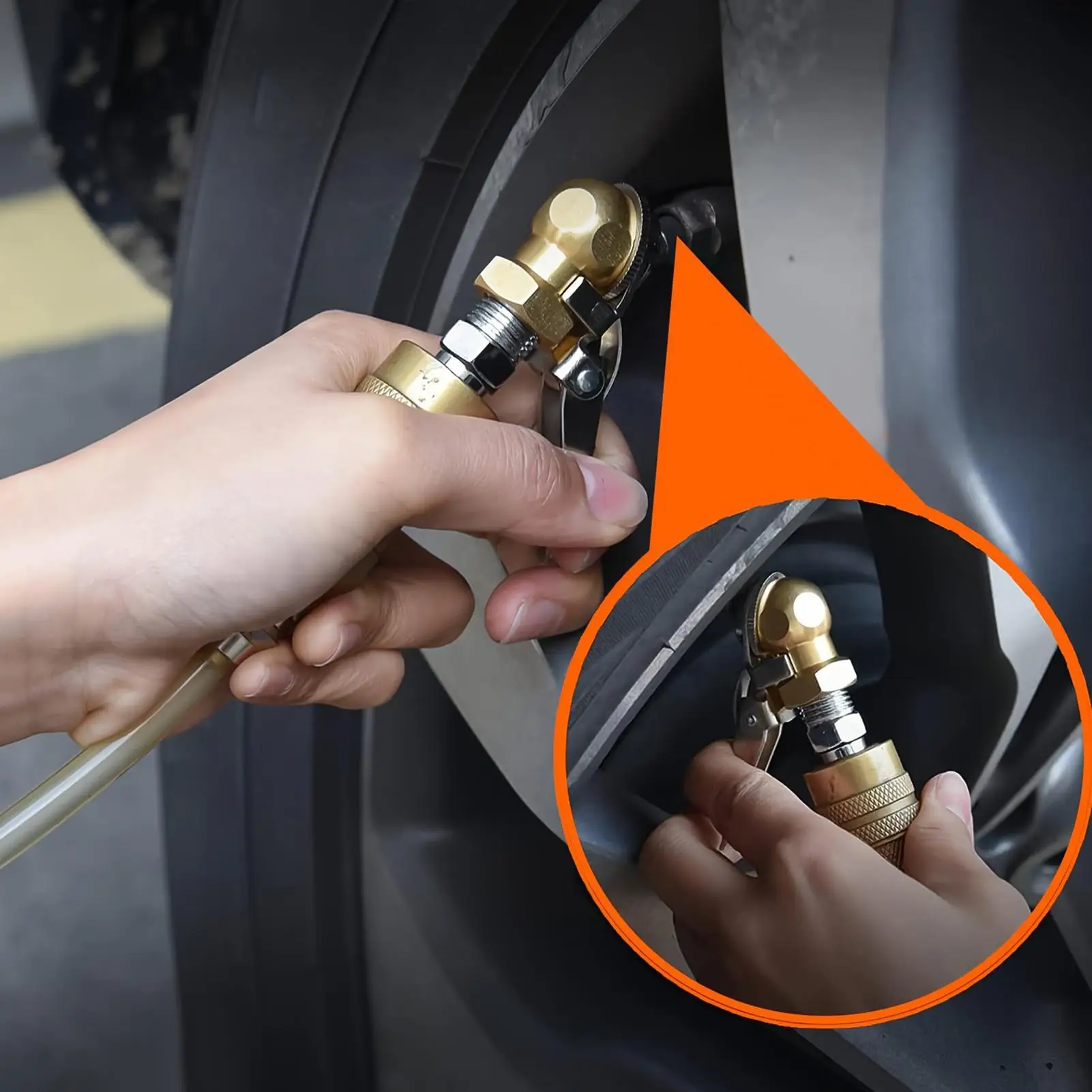 Locking Air Chuck Heavy Duty Alloy Compressor Accessories Car Locking Tire Air Chuck Nozzle For Motorcycle RV Truck Bike Scooter