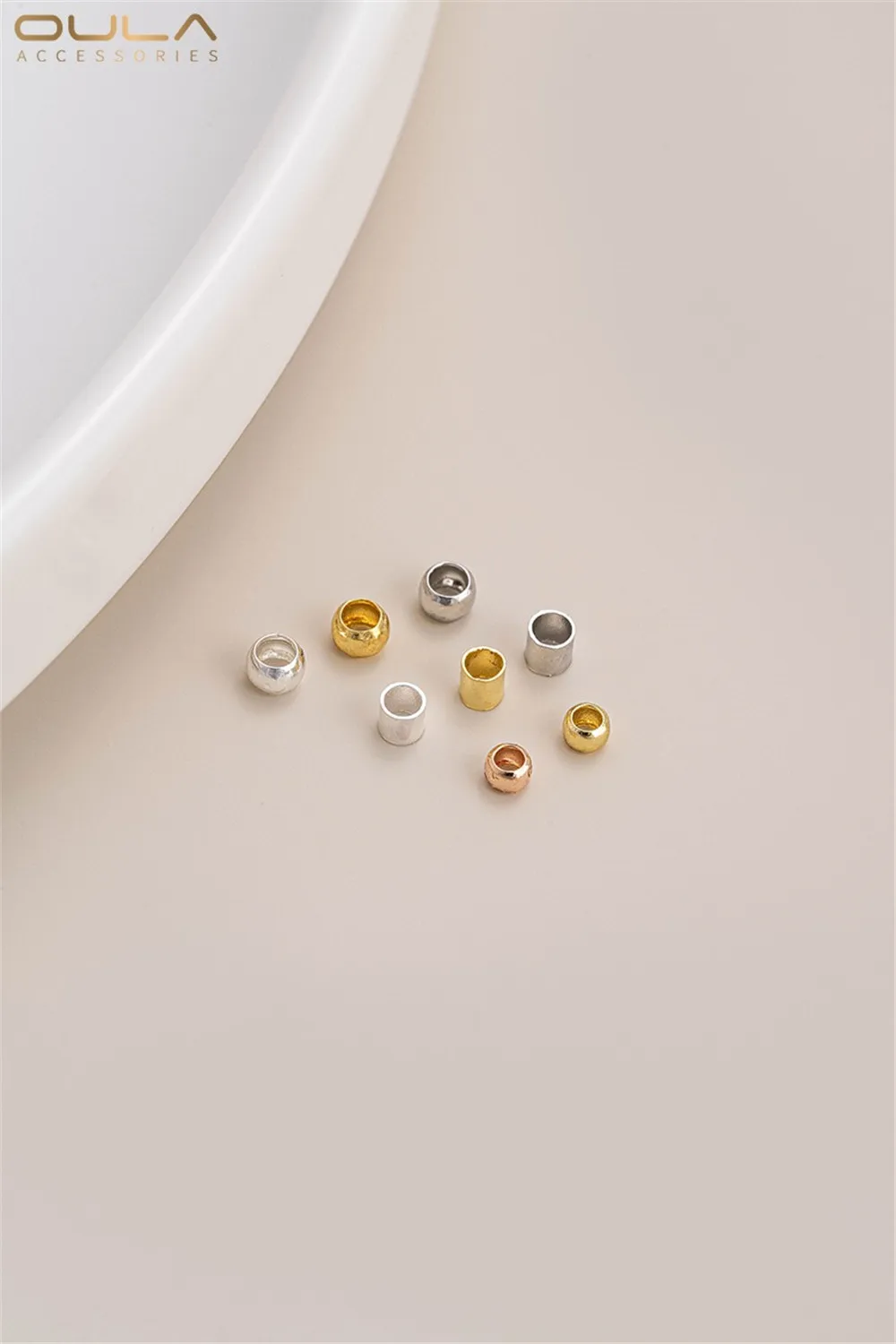 

100pcs 18K Gold-plated Positioning Beads Positioning Tubes Diy Handcrafted End Fixing Clips Clamps Spacer Bead Accessories