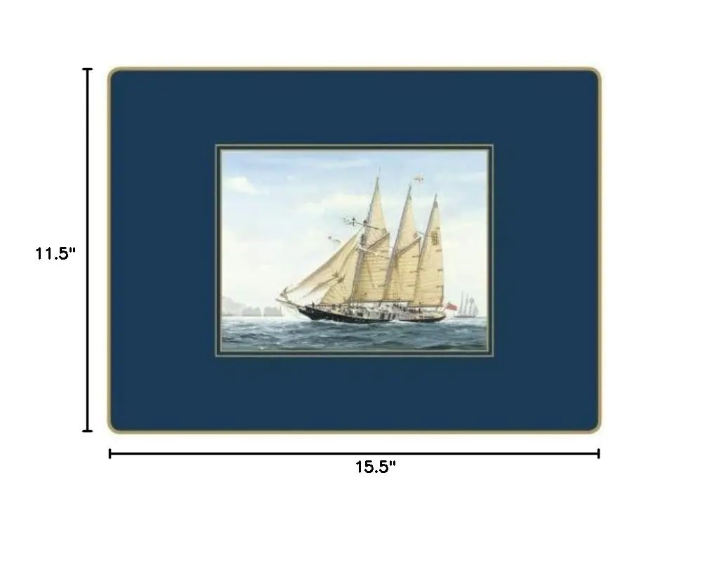 English Continental Placemats - Tall Ships - Set of Four - 15.5 x 11.5 inch
