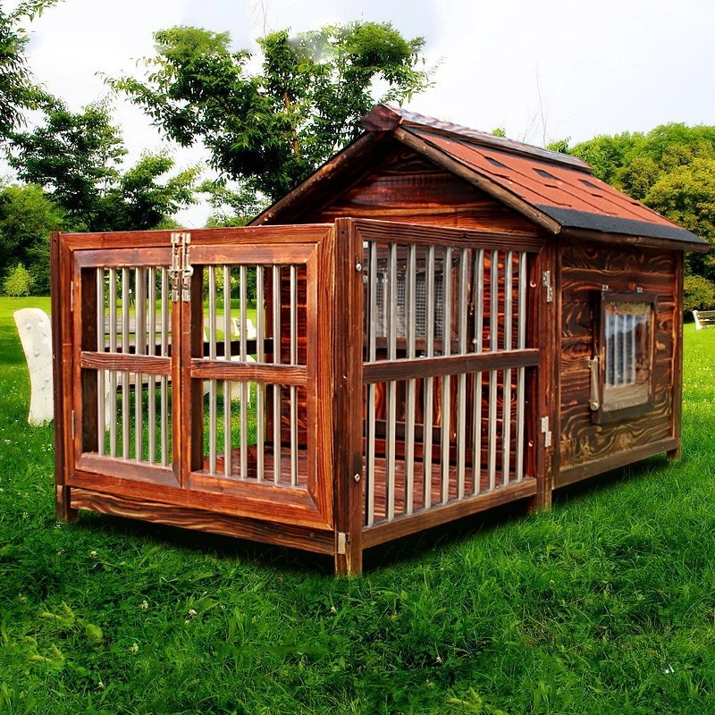 Wooden House Wooden House Cat's Nest, Rainproof House Dog Cage Villa