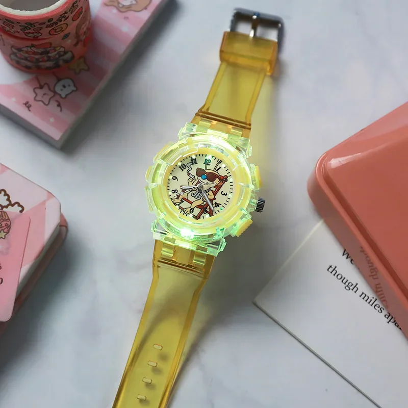 ديزني غرزة الملاك ووتش نمط Led متوهجة فلاش الأطفال الساعات لعب الأزياء كوارتز ساعة اليد هدايا عيد الميلاد للأطفال