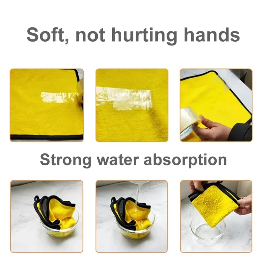 30*60cm Microfiber Car Cleaning Towels Car Wash Drying Cloth Hemming Microfiber Towel Care Wash Cloth Car Detailing Accessories