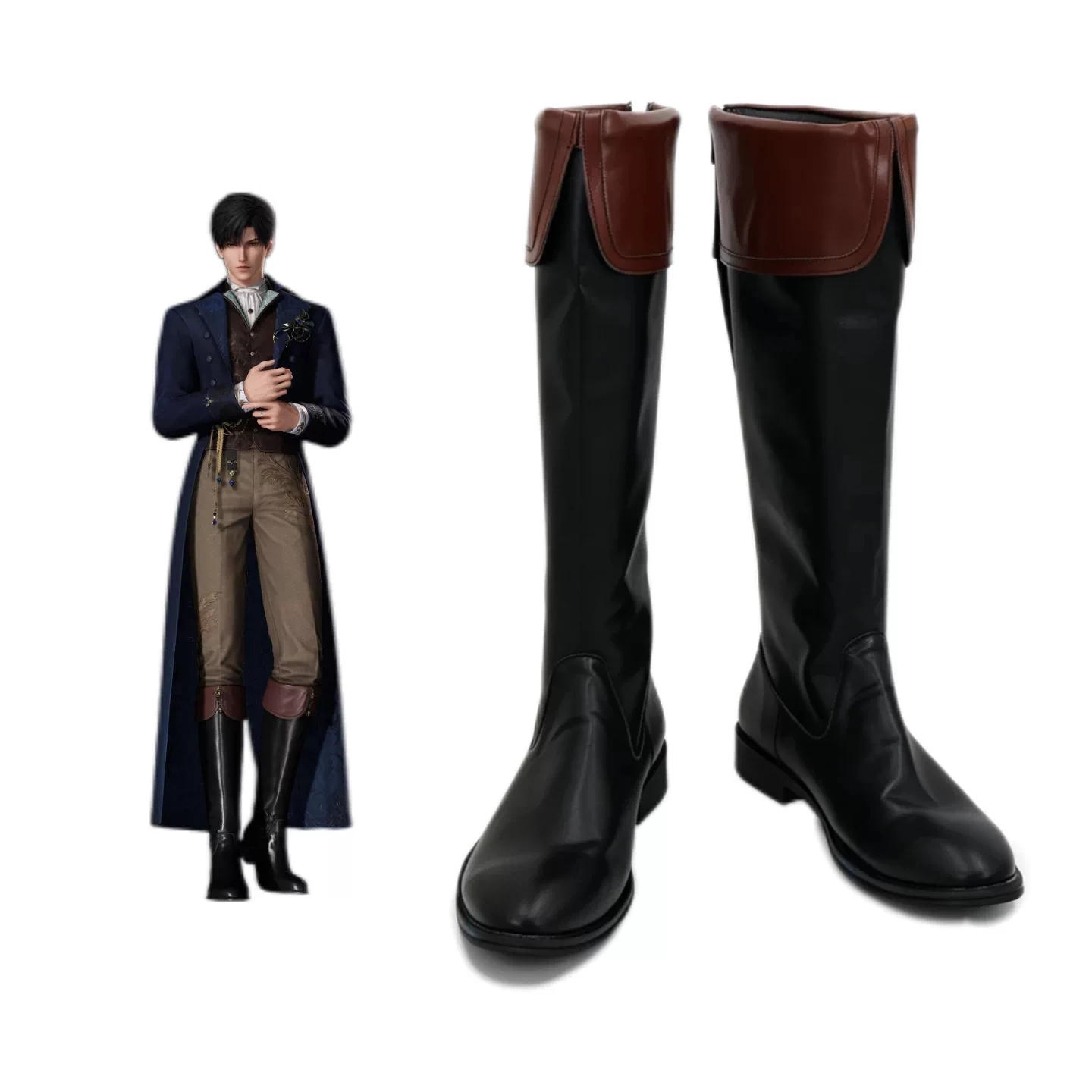 Love and Deepspace Zayne Cosplay Shoes Boots Halloween Party Christmas PU Leather Boots Custom Made