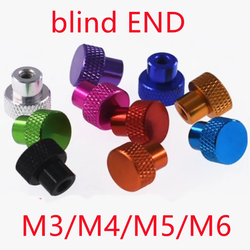 10pcs/lot M2 M2.5 M3 M4 M5 M6 Colourful Aluminum Blind Frame Hand Tighten Flange Nut Step Knurled Thumb Nut