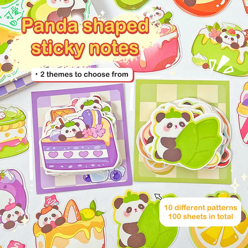 1Pack Cute Special-shaped Panda Cartoon Notepad Sticky Notes To Do List Memo Pad School Office Supplies Stationery Message Paper