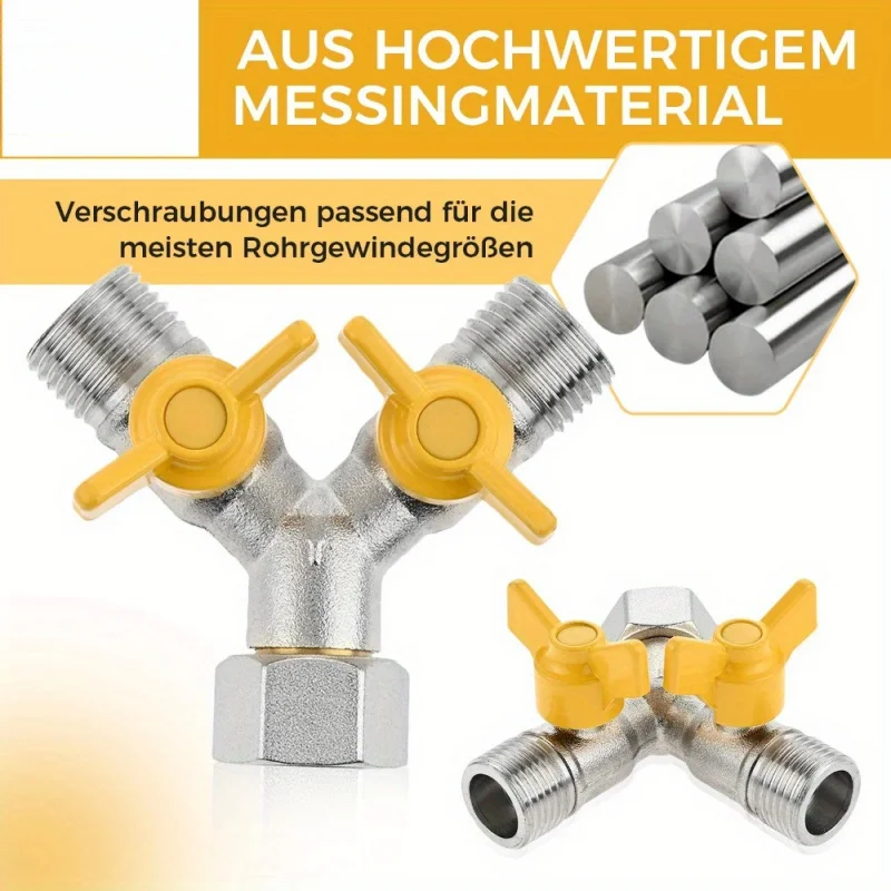 

Бронзовый Y-образный клапан распределителя воды, для садового шланга и стиральной машины, трехходовой клапан с переключателем,