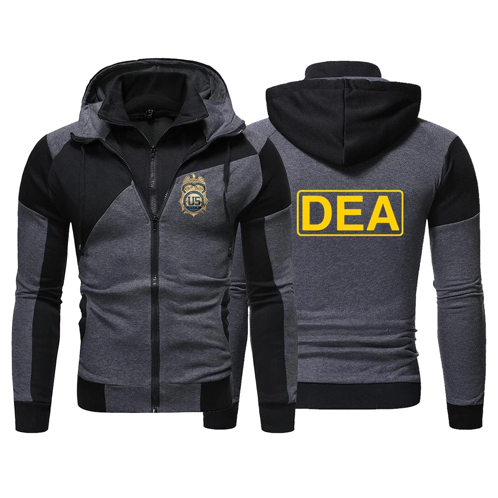 DEA New Arrival Men's Zipper Hoodies Print Hooded Sweatshirt Fall Daily Casual Sport Motorcycle Riding Coats Jacket
