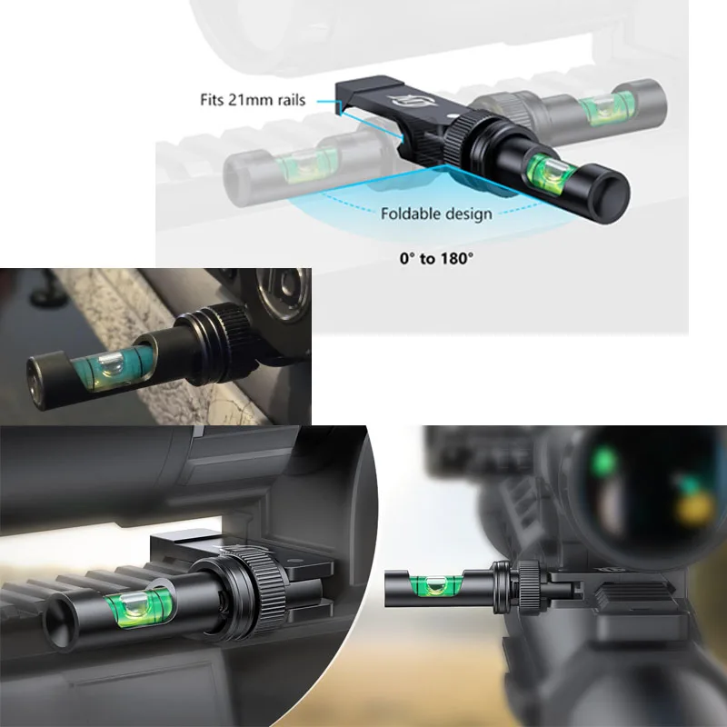 Lightweight Compact Foldable Bubble Level Kit Scope Leveling Tools Anti-cant System for Precision Measurement Error Reduction
