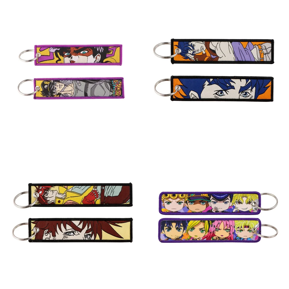1 pieza de llavero de moda para hombre con bordado de anime, estampado de dibujos animados colorido, colgante con anillo de metal, accesorios decorativos para colgar en la mochila.