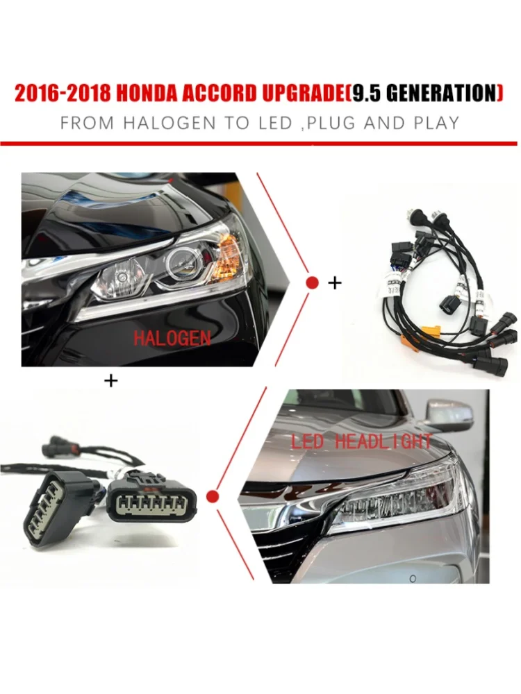 

Car Headlight Modification Upgrade Transfer Wire Harness Headlamp Modify For Honda 16-18 Accord Without&With Turn Assist Lamp