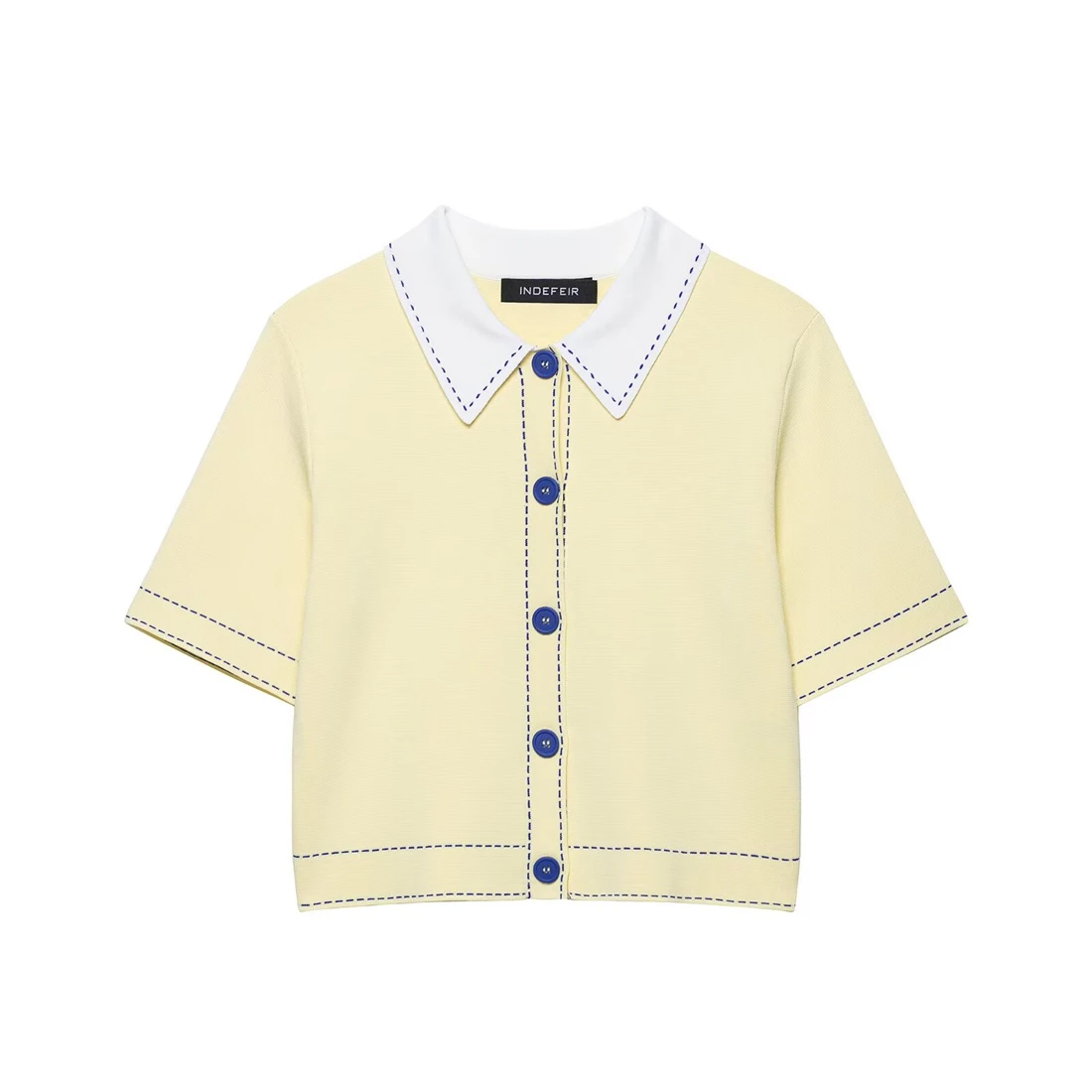 

New 2025 Ladies Fashion POLO Shirt Knit Jacket Women's Wanted Line Top for Casual Wear