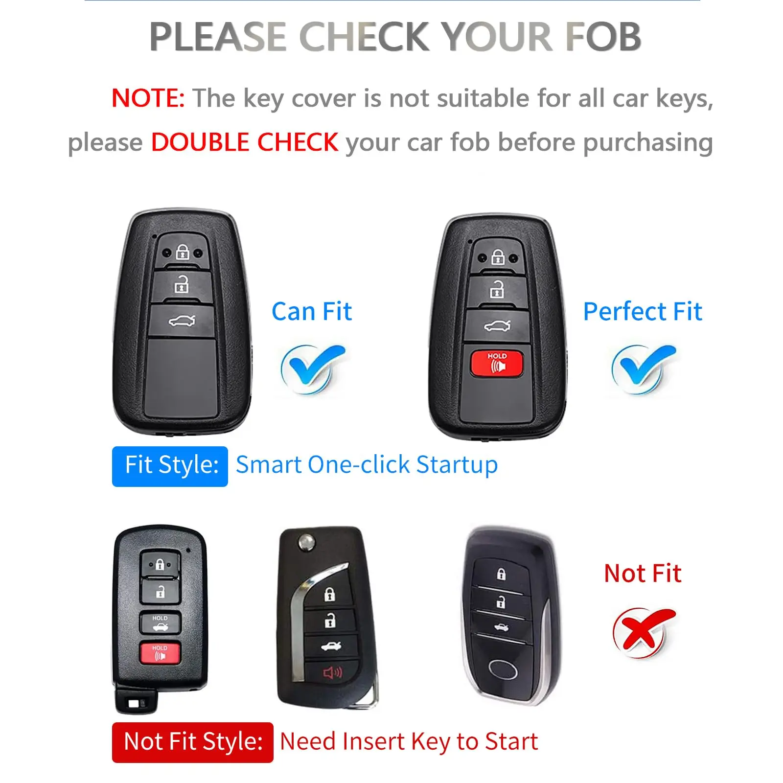 For Toyota Car Key Holder Corolla/Camry/Crown Rav4 Car Key Holder Transparent Shell Full Package of Automotive Supplies