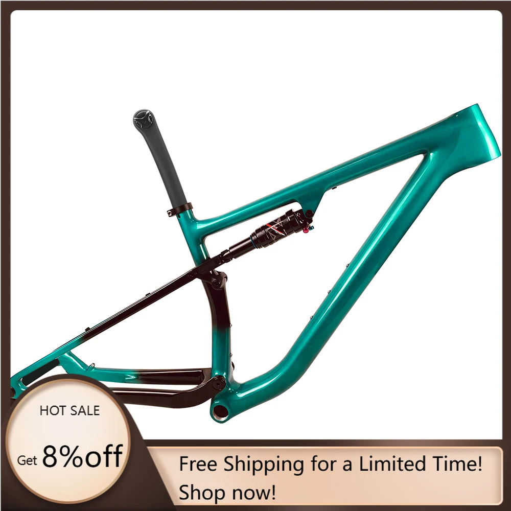 

STLF 2023 New Full Suspension Carbon Frame 29ER*2.4 Tire Boost 148*12 BSA Disc Frame Shock Size 190*40MM MTB Mountain Bicycle F