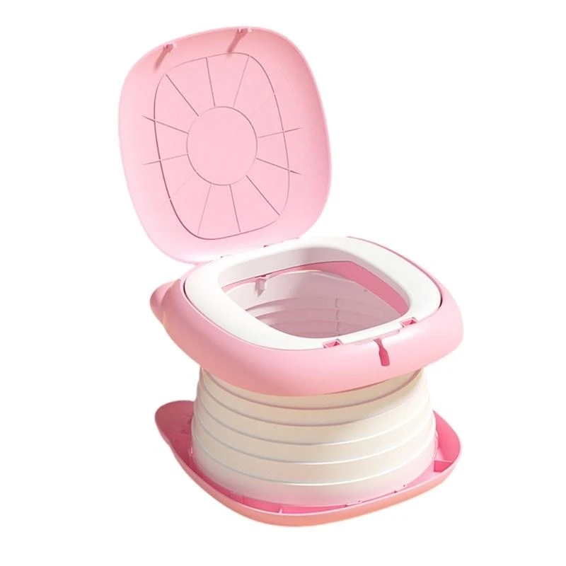 J15U الكرتون الطفل قعادة المحمولة ومقاومة للانزلاق الطفل قعادة التدريب كرسي طوي كرسي مرحاض للبنين والبنات #5