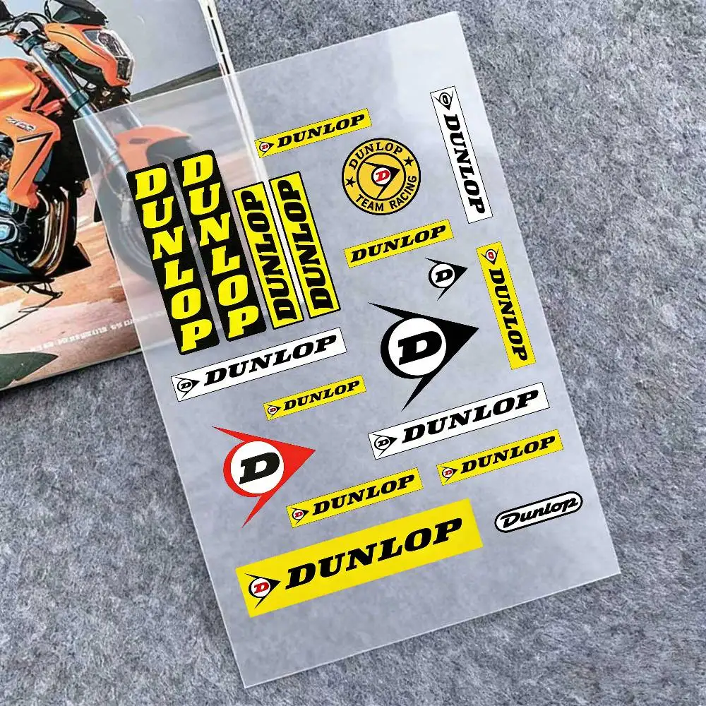 

Светоотражающие наклейки DUNLOP для мотоциклов, водонепроницаемые наклейки для шлема, скутера, топливного бака, ящика для инструментов, гоночные наклейки