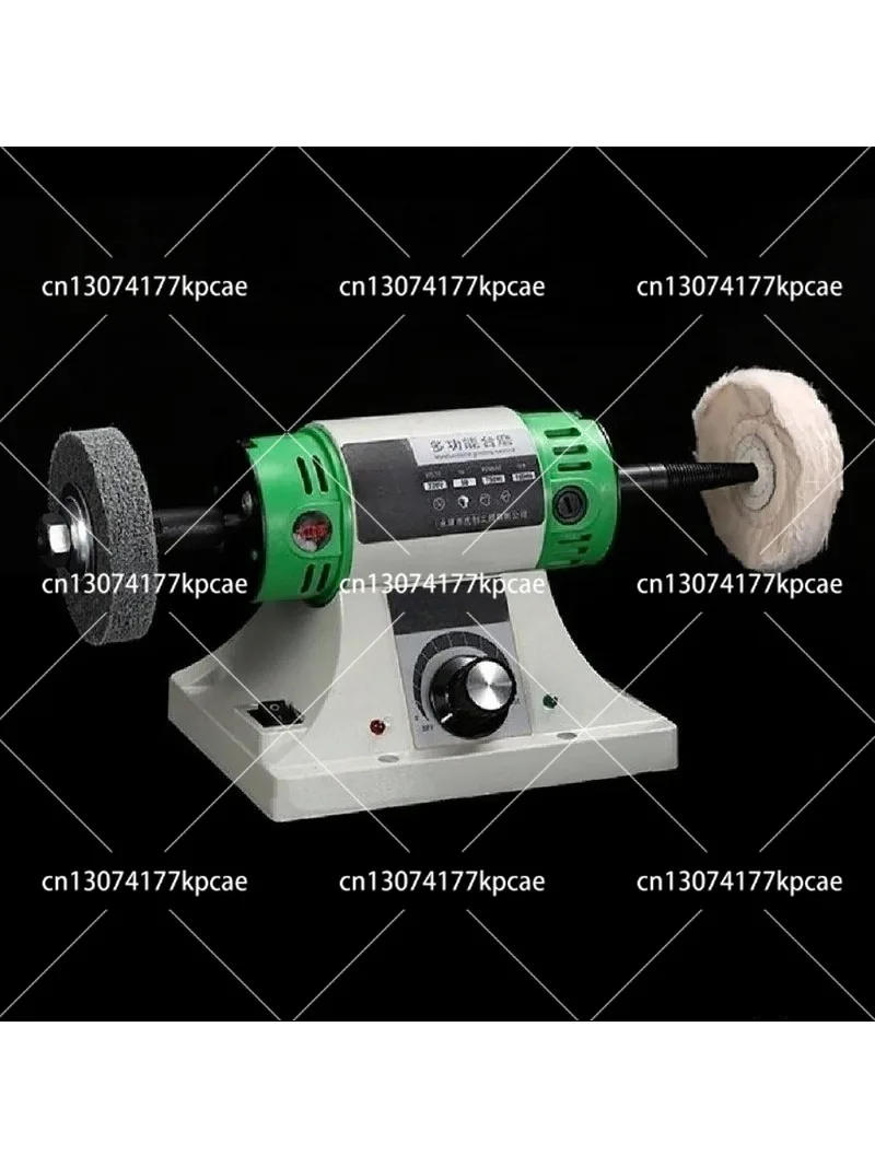 220V Electric Bench Polishing Grinding Machine Gem Jewelry Rock Grinder Desktop Lathe Polisher Adjustable Speed 0-10000RPM 750W