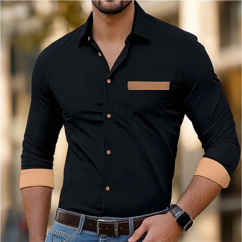 

New men's solid color fashionable shirt, business shirt