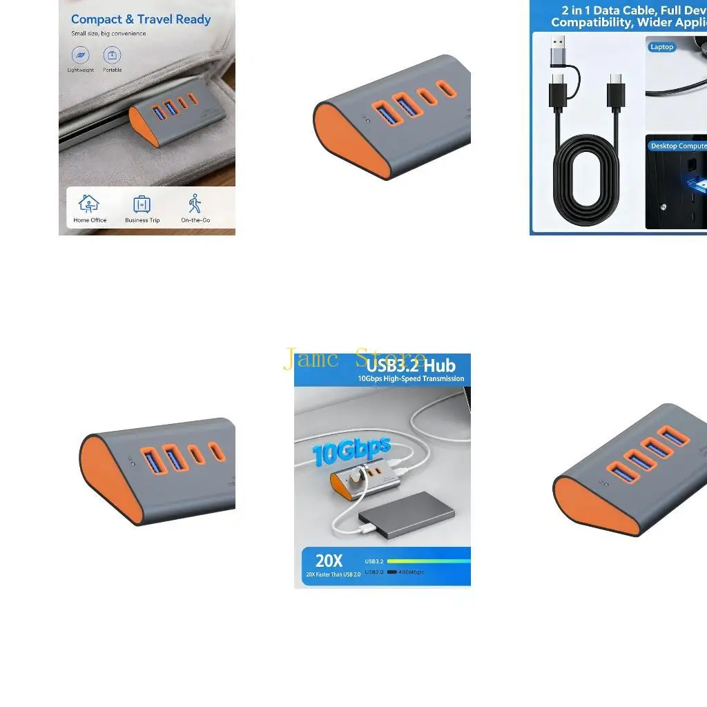 LX0B Multiple Link USB Extension 3.2 Expansion 10Gbps Transmission Aluminum Frame outlet Play For Desktop External Devices