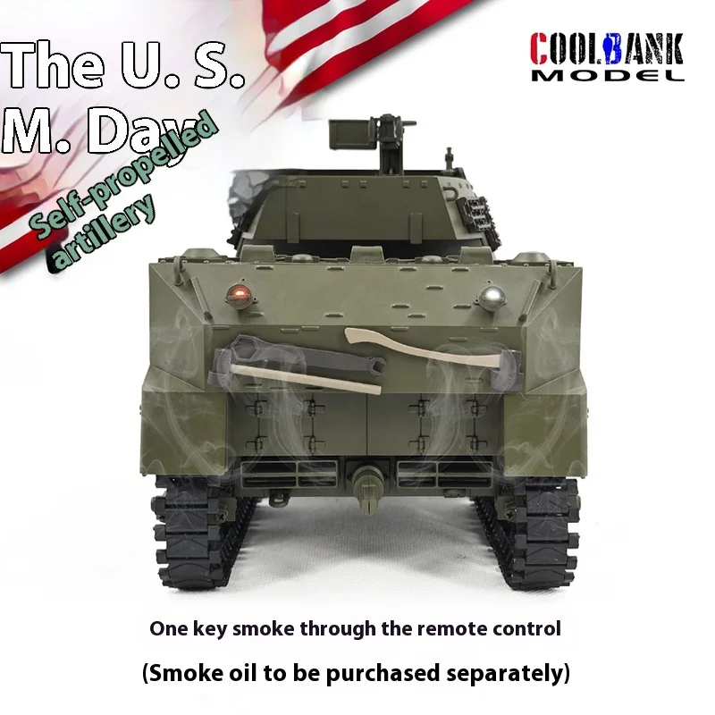 KuBingke – pistolet automoteur M8, Cockpit ouvert, réservoir télécommandé, Simulation de fumer, modèle militaire, jouet pour garçon, nouveau produit