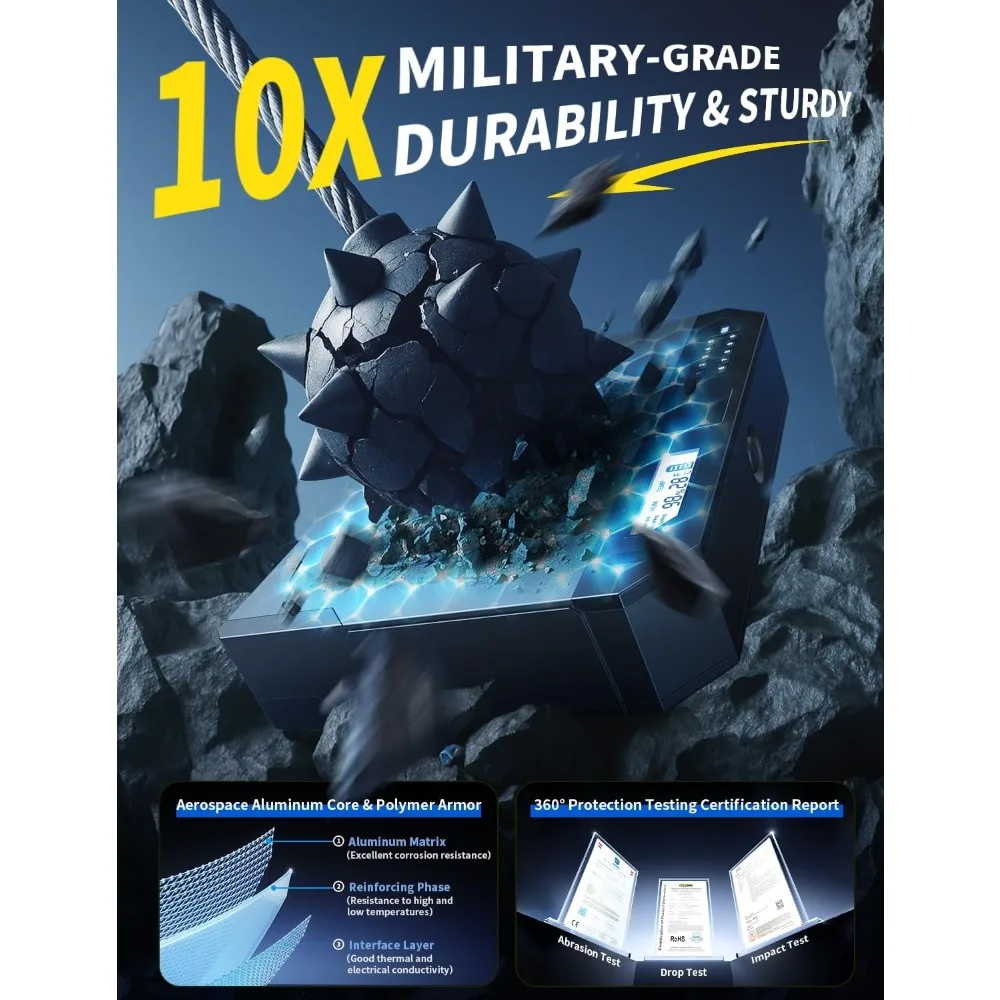 Caja fuerte para pistola biométrica con venas de palma del mundo, desbloqueo inteligente de [0.09s] [10X militar anti-fría/gota], caja fuerte para pistola con teclado + llave L