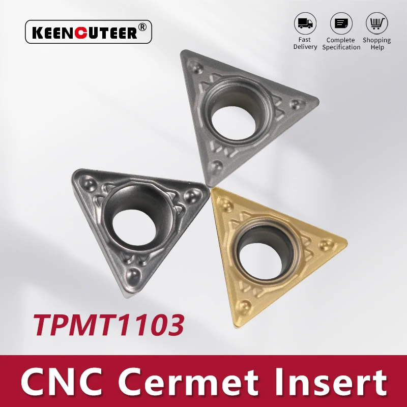 TPMT110304-HQ KT60 KT6020 TPMT110308 KT60 Carbide Insert for Cermet STUPR/L External Turning Tool Blade Lathe Parts CNC Cutter