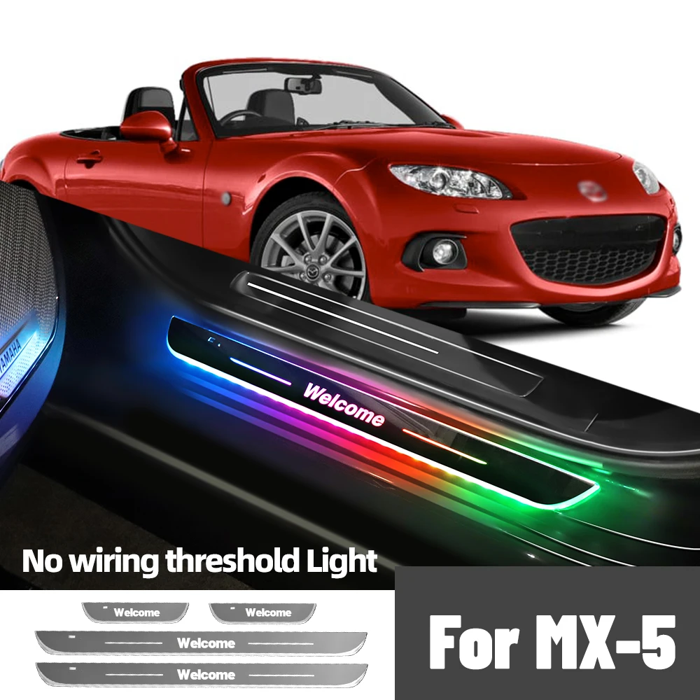 

For Mazda MX-5 MX5 NB NC ND 1998-2023 2015 2020 Car Door Sill Light Customized Logo LED Welcome Threshold Pedal Lamp Accessories