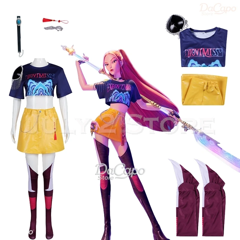 Mira Rumi Zoey Demon Hunters Stage Cosplay Vestiti Parrucca Costumi Halloween K-Pop Ragazza Gruppo Idol Gioco di ruolo Outfit Donna Bambini taglia