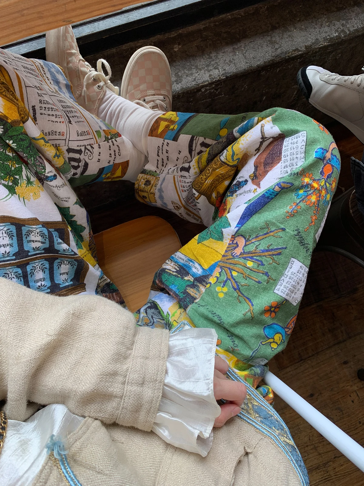 

Summer Sbook Town Patchwork Straight Leg Casual Pants Women's Regular Waist Cotton Trousers No Return No Ex...