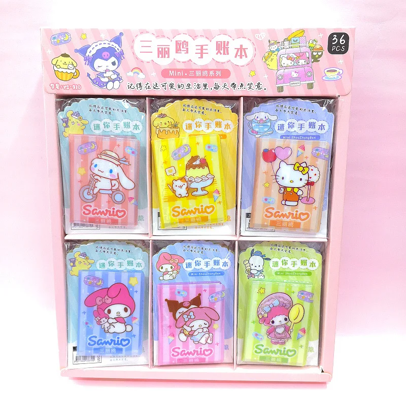 36pcs Sanrio Mini Notebooks Kuromi Cinnamoroll Hello Kitty Daily Weekly Planner Agenda Notepad Tationery Office School Supplies