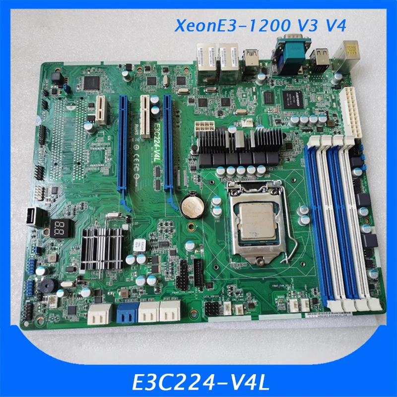 For ASROCK Workstation Server Motherboard 4 NIC Ports 1150 Pin Support E3 E3-1200 V3 V4 E3C224-V4L Without CPU