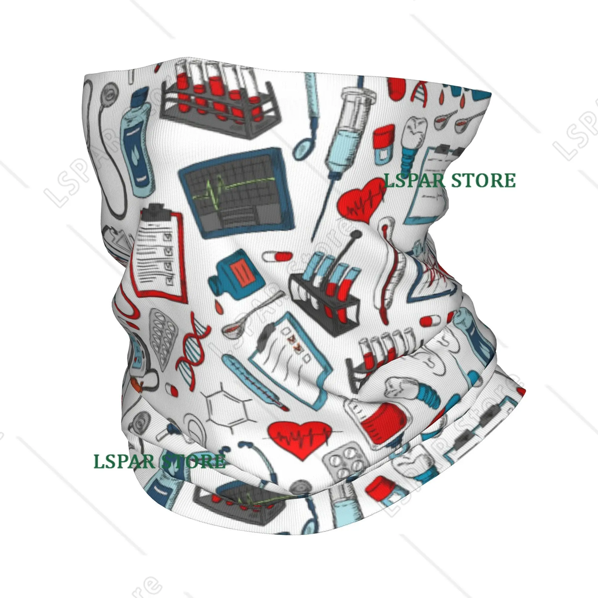 Medical Nurse Winter Headband Neck Warmer Men Women Ski Cycling Tube Scarf Anesthesia Medication Labels Face Bandana Gaiter