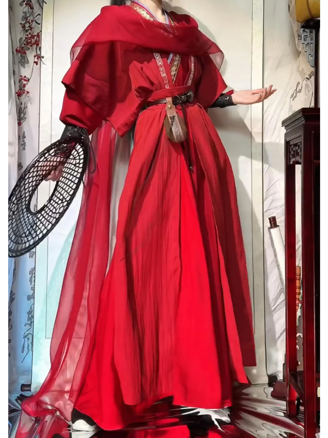 Red Martial Arts Cosplay Costume Unisex Traditional Chinese Ancient Style Streetwear for Comic Conventions Spring 2026