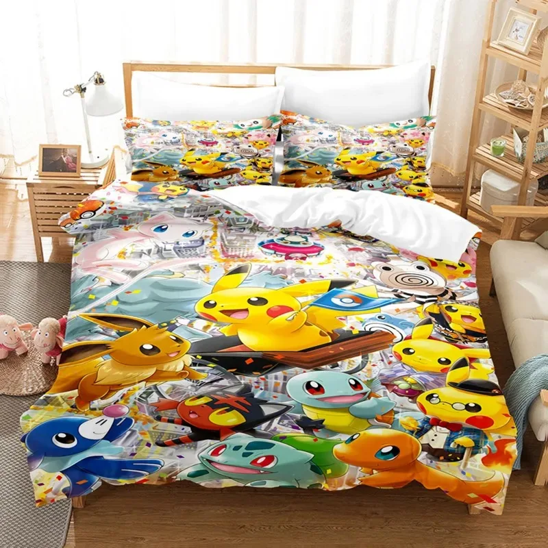 housse-de-couette-pikachu-ensemble-de-literie-pokemon-imprime-3d-couette-anime-taie-d'oreiller-pour-enfants-filles-garcons-adolescents-adultes