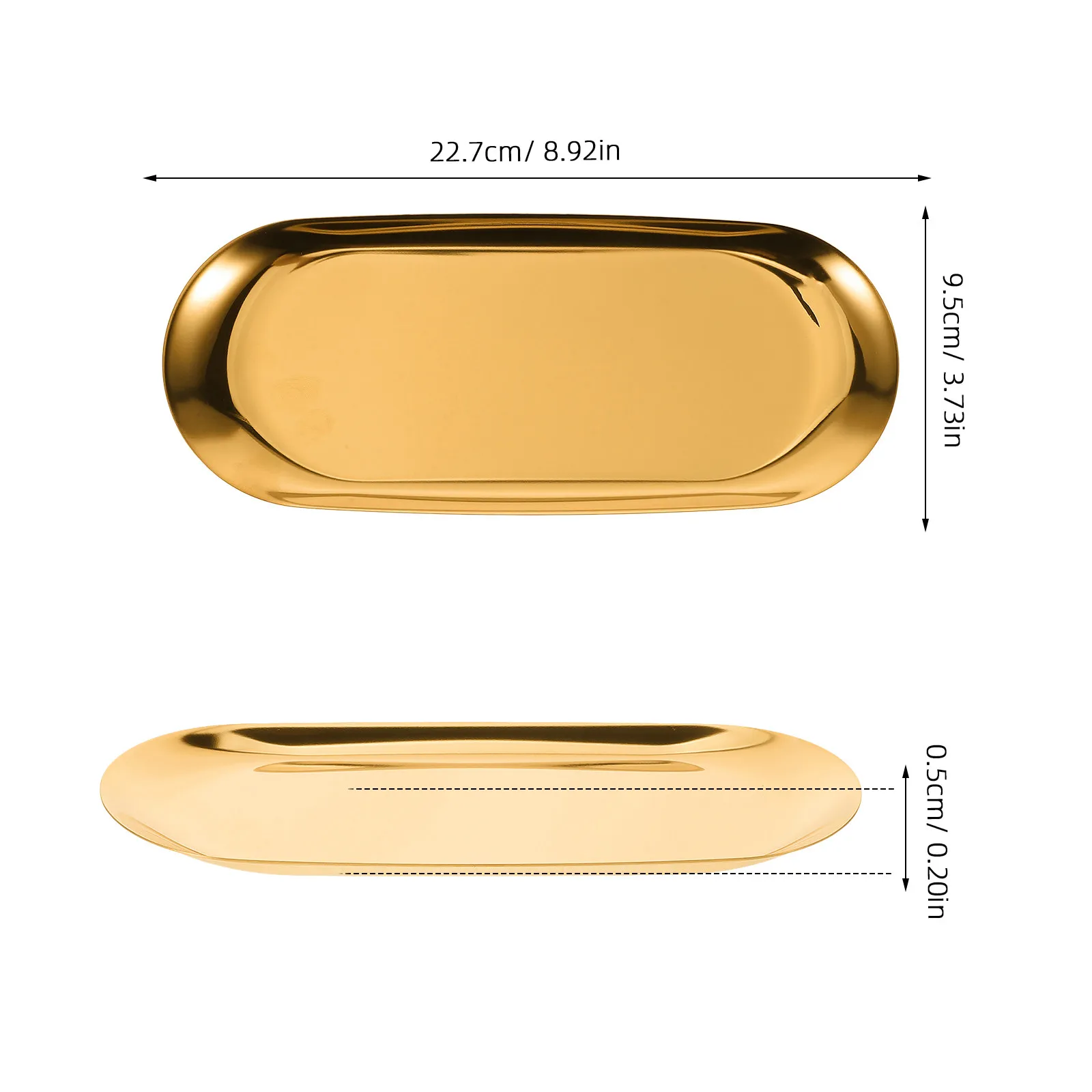 1pcs Stainless Steel Tray Jewelry Holder Ring Earring Trinket Storage Dish Decorative Tray For Kitchen Snack Fruit Candy view 5