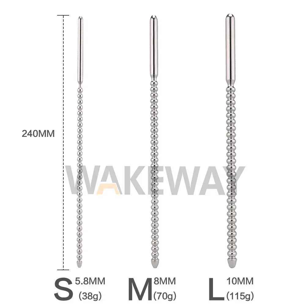 WAKE Organise-Dilatateur de Cathcirculation urétrale en acier inoxydable, prise de pénis, jouets sexuels masculins et féminins, UNIS issement urétral, 3 tailles