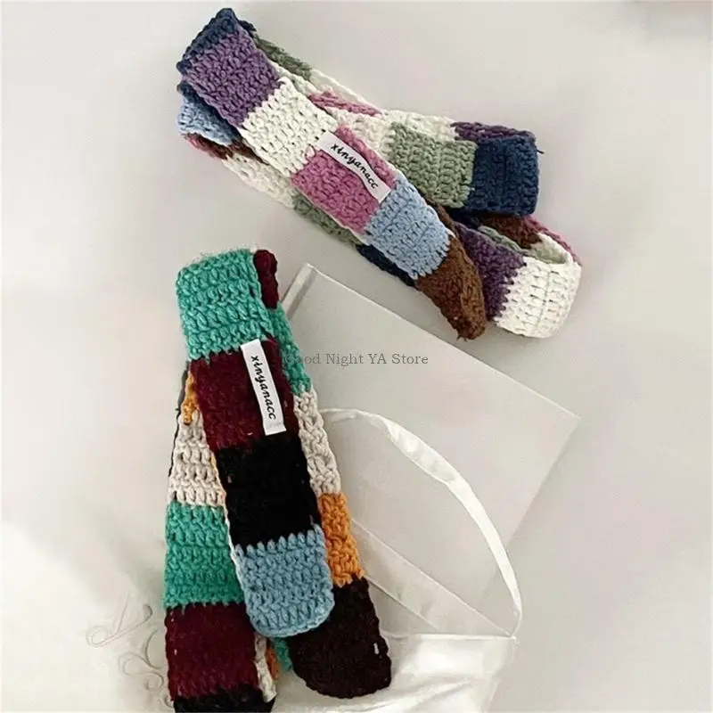 النساء الأزياء harajuku وشاح مخطط ملون حبل الشتاء السقوط دافئ زخرفة ضيقة نحيل طويلة الأوشحة