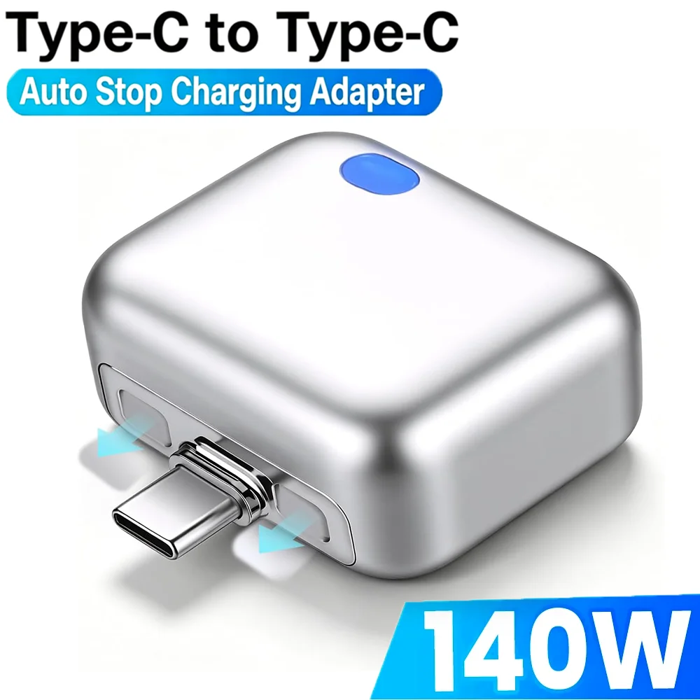140W USB-C Auto Stop Charging Adapter Smart Physical Disconnect Power Separator Battery Protection for IPhone 17 Laptop Tablet