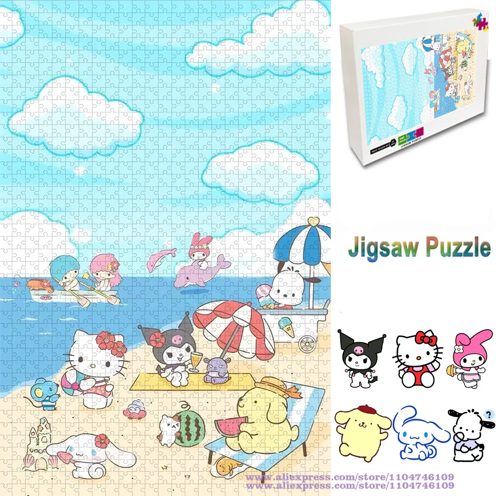 

Sanrio Hello Kitty головоломка персонажи мультфильмов аниме 108/200/300/500/1000/1500 шт. интеллектуальные пазлы подарок на день рождения