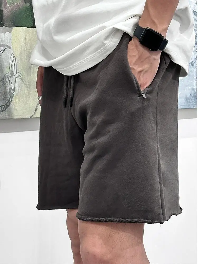 

Мужские модные спортивные шорты свободного кроя в стиле Канье, большие размеры, однотонные, повседневные, с манжетами, для отдыха и спорта